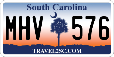 SC license plate MHV576