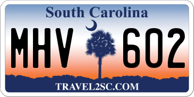 SC license plate MHV602