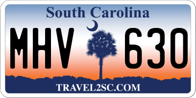SC license plate MHV630