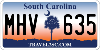 SC license plate MHV635