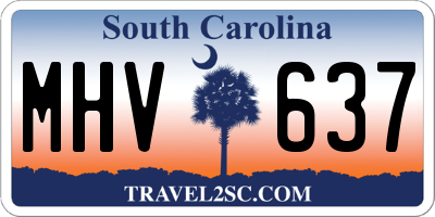 SC license plate MHV637
