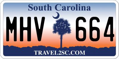 SC license plate MHV664