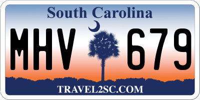 SC license plate MHV679