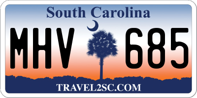 SC license plate MHV685
