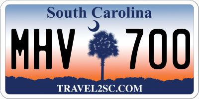SC license plate MHV700