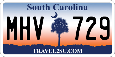 SC license plate MHV729