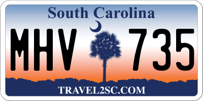 SC license plate MHV735