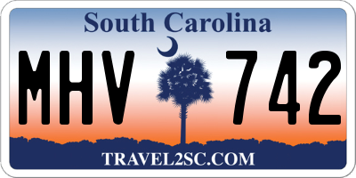 SC license plate MHV742