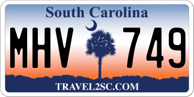 SC license plate MHV749