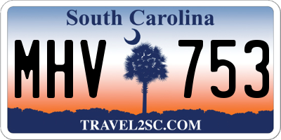 SC license plate MHV753
