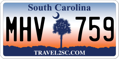 SC license plate MHV759
