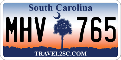 SC license plate MHV765