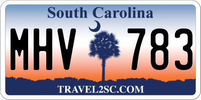 SC license plate MHV783