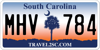 SC license plate MHV784