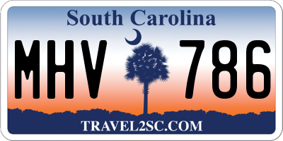 SC license plate MHV786