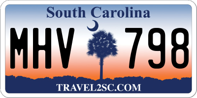 SC license plate MHV798