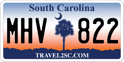 SC license plate MHV822