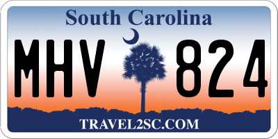 SC license plate MHV824