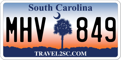 SC license plate MHV849