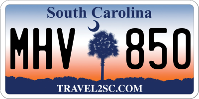 SC license plate MHV850