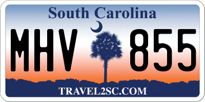 SC license plate MHV855