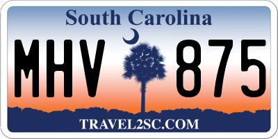 SC license plate MHV875
