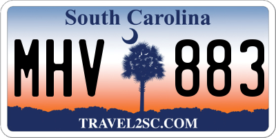 SC license plate MHV883