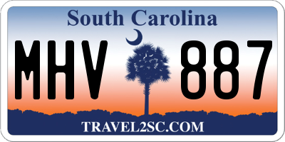 SC license plate MHV887