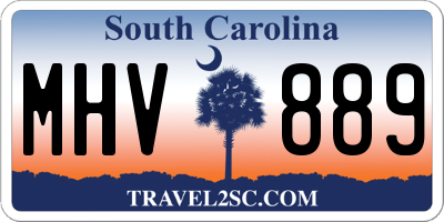 SC license plate MHV889