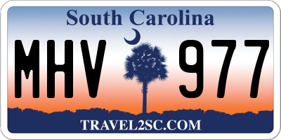 SC license plate MHV977
