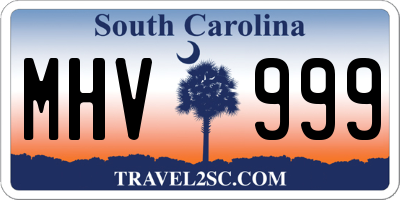 SC license plate MHV999