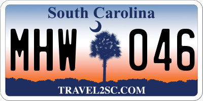 SC license plate MHW046
