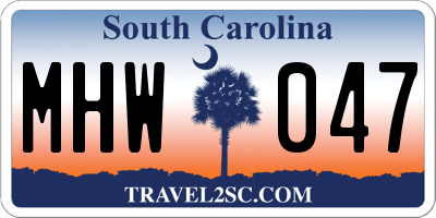 SC license plate MHW047