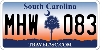 SC license plate MHW083