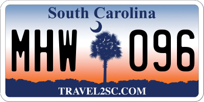 SC license plate MHW096