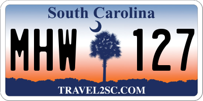 SC license plate MHW127