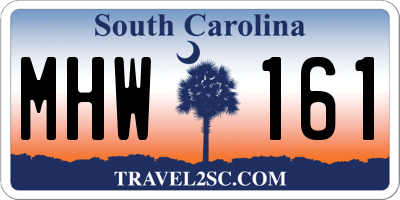 SC license plate MHW161