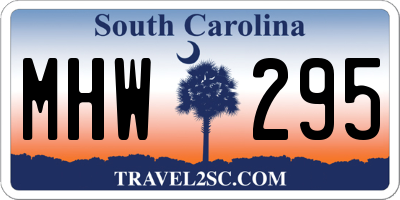 SC license plate MHW295
