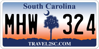 SC license plate MHW324