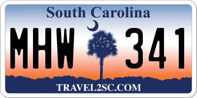 SC license plate MHW341