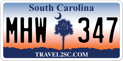 SC license plate MHW347