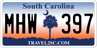 SC license plate MHW397