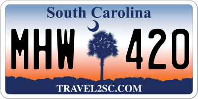 SC license plate MHW420