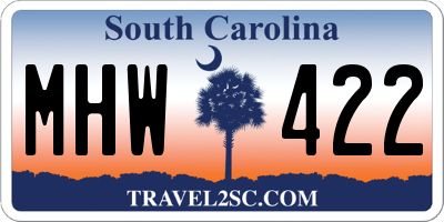 SC license plate MHW422