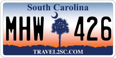 SC license plate MHW426