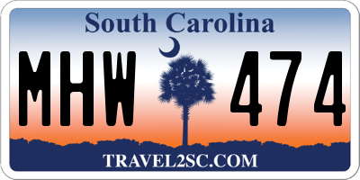 SC license plate MHW474