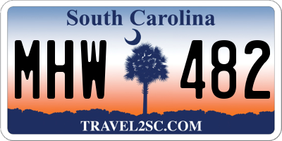 SC license plate MHW482