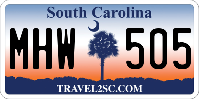 SC license plate MHW505