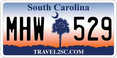 SC license plate MHW529