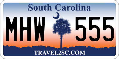 SC license plate MHW555